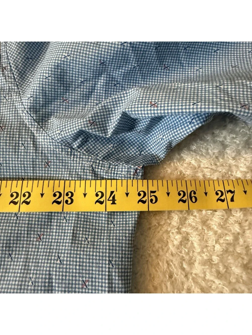 Robert Graham X Men’s 2XL Blue Check Geometric Shirt Tailored Fit Stretch